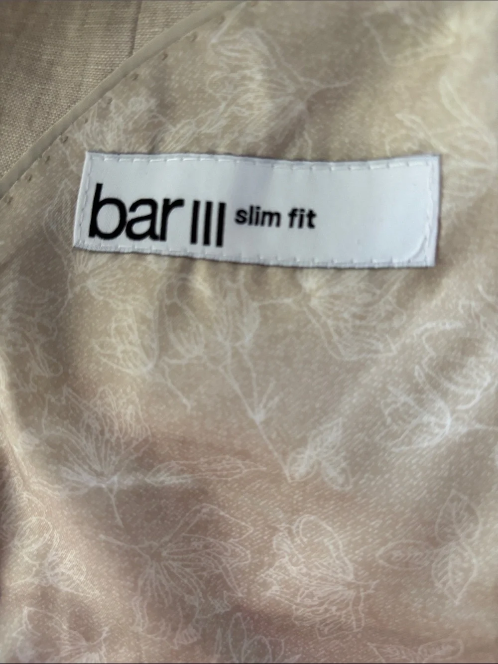 Bar III Men's Light Beige Linen Sport Coat - Two-Button Blazer